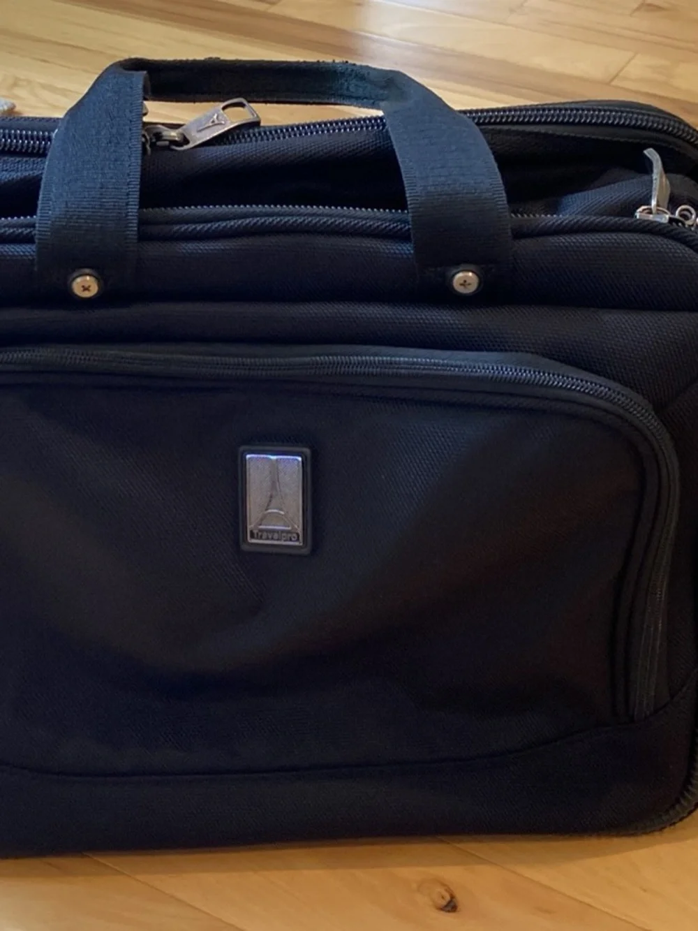 Black Men's Laptop Briefcase with Padded Shoulder Strap
